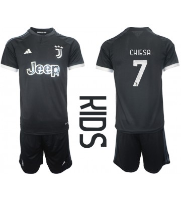 Juventus Federico Chiesa #7 Koszulka Trzecich Dziecięca 2023-24 Krótki Rękaw (+ Krótkie spodenki)